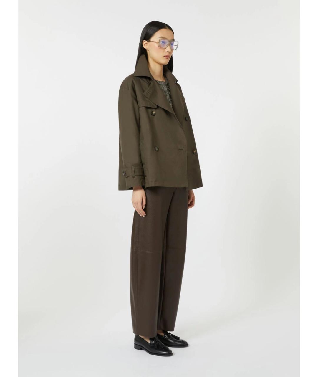 'S MAX MARA Зеленый хлопковый тренч/плащ, фото 2