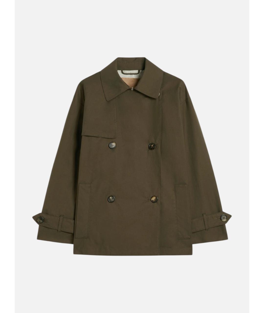 'S MAX MARA Зеленый хлопковый тренч/плащ, фото 5