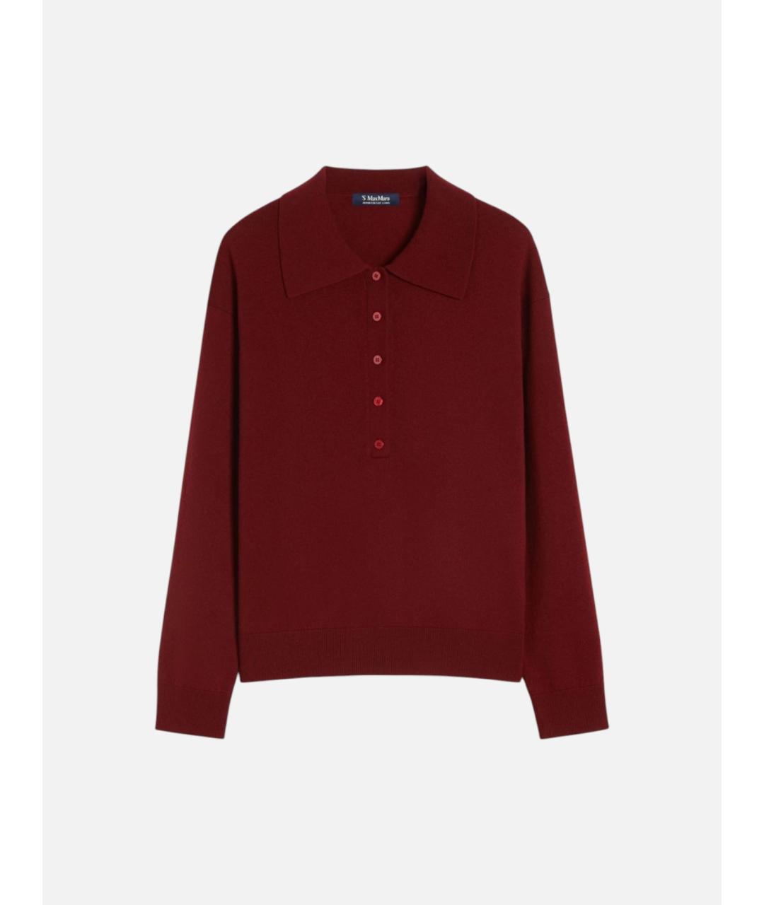 'S MAX MARA Бордовый шерстяной джемпер / свитер, фото 6