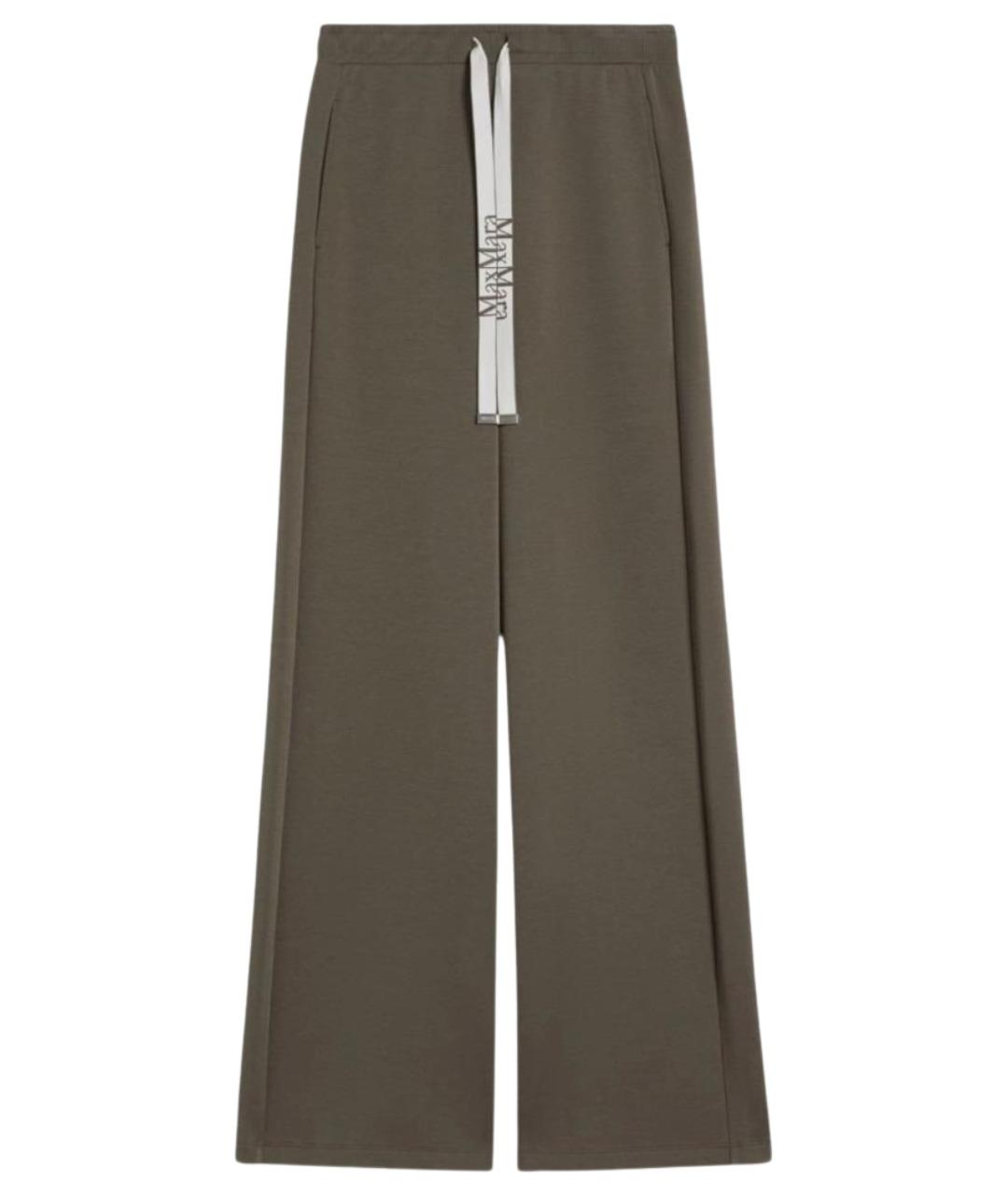 'S MAX MARA Зеленые хлопковые прямые брюки, фото 1