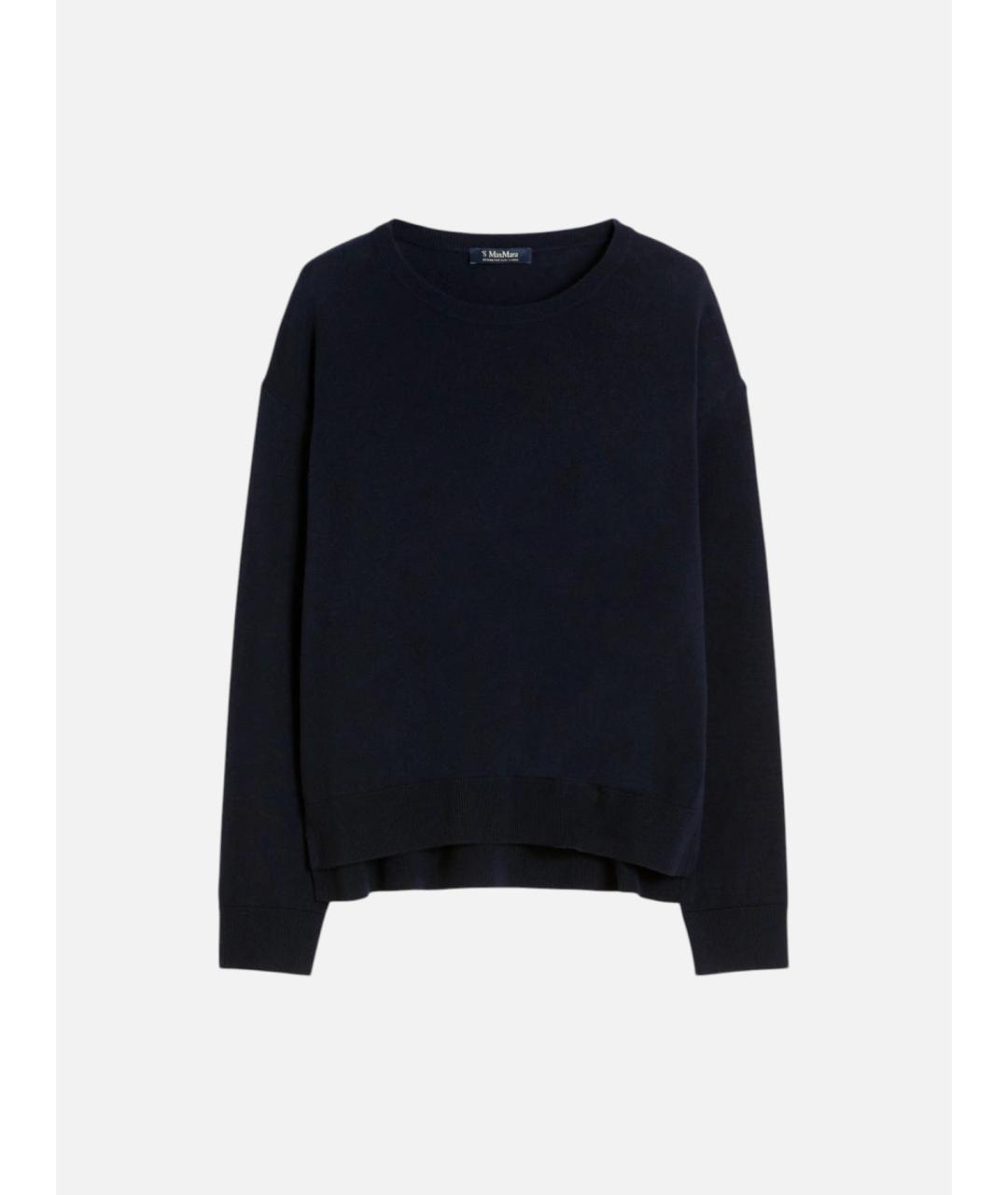 'S MAX MARA Темно-синий шерстяной джемпер / свитер, фото 4