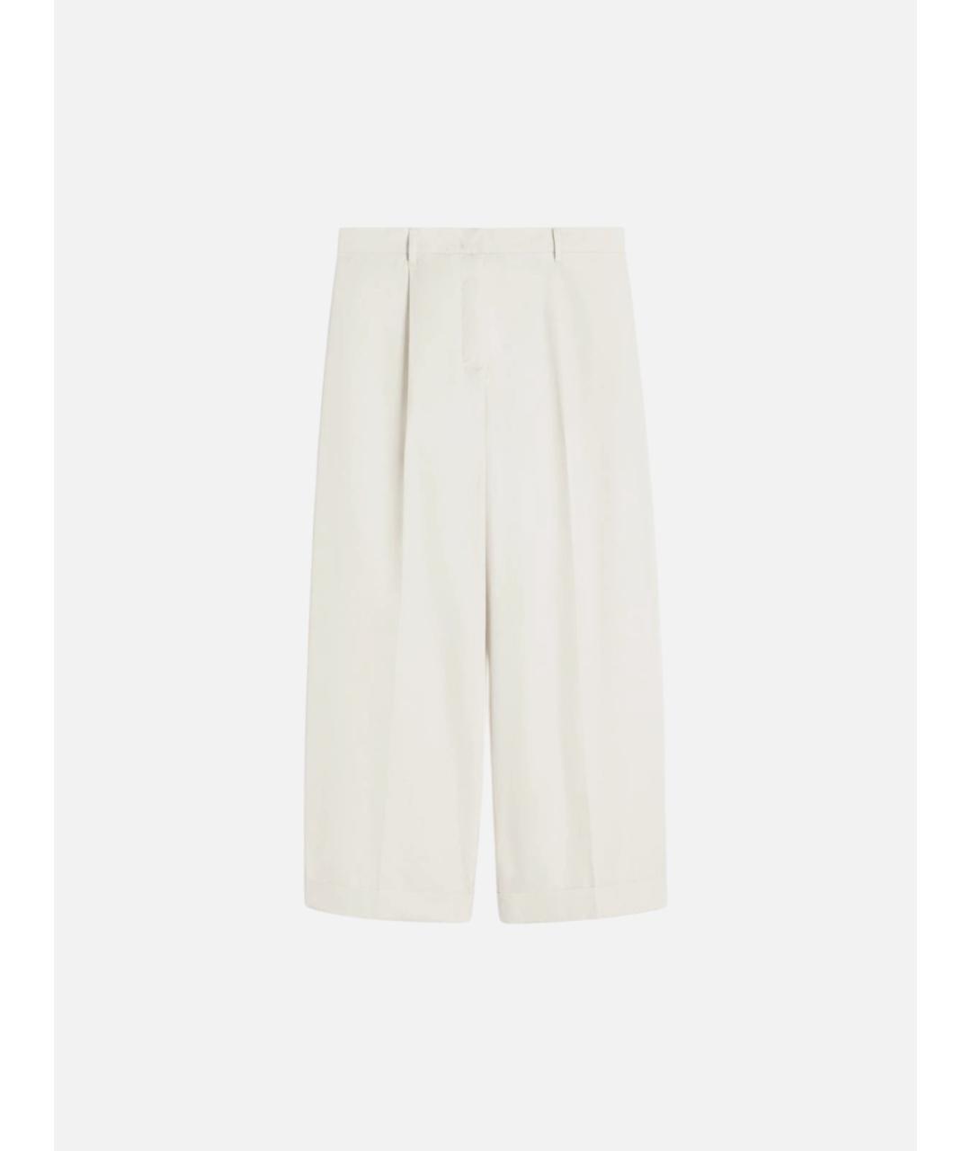 'S MAX MARA Бежевые хлопковые брюки широкие, фото 4