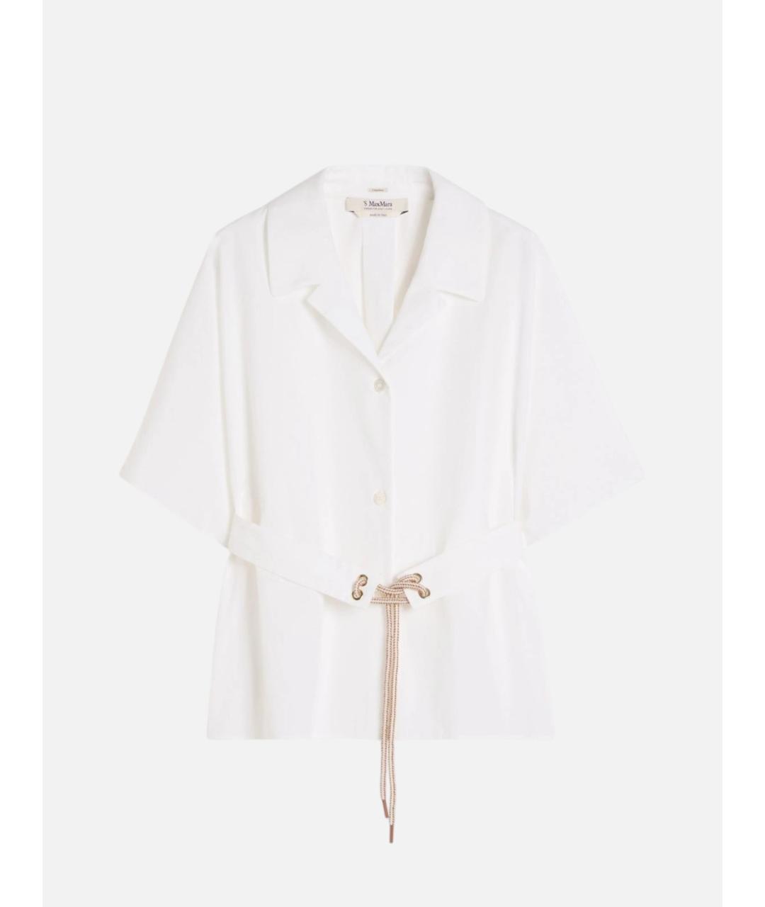 'S MAX MARA Белая хлопковая рубашка, фото 5