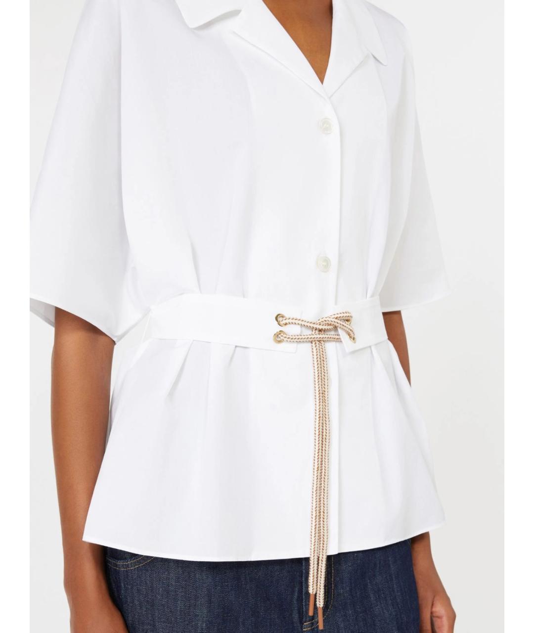'S MAX MARA Белая хлопковая рубашка, фото 4