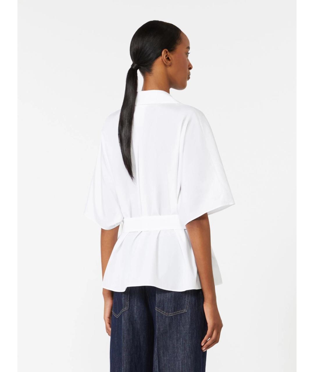 'S MAX MARA Белая хлопковая рубашка, фото 3