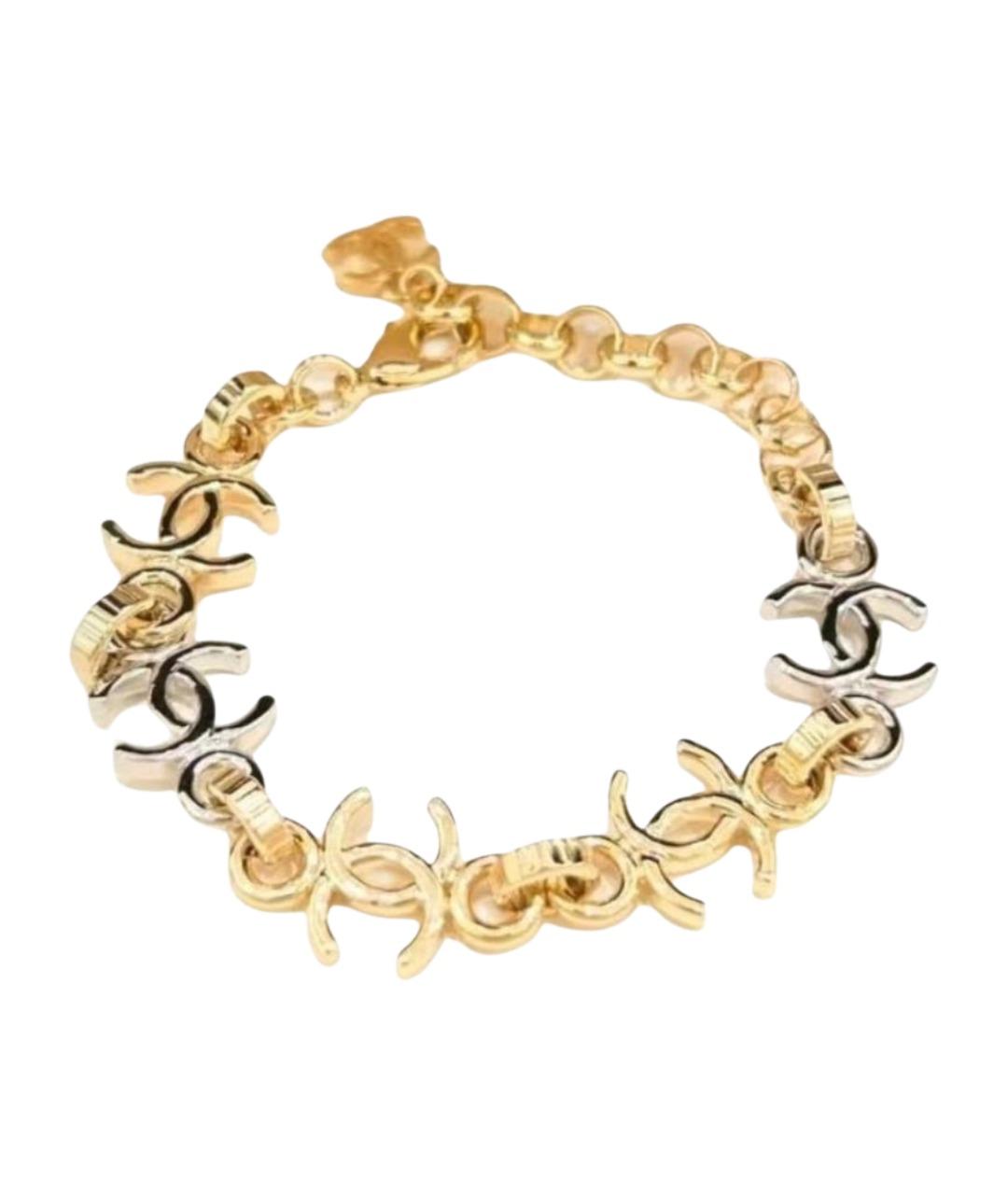 CHANEL Золотой металлический браслет, фото 5