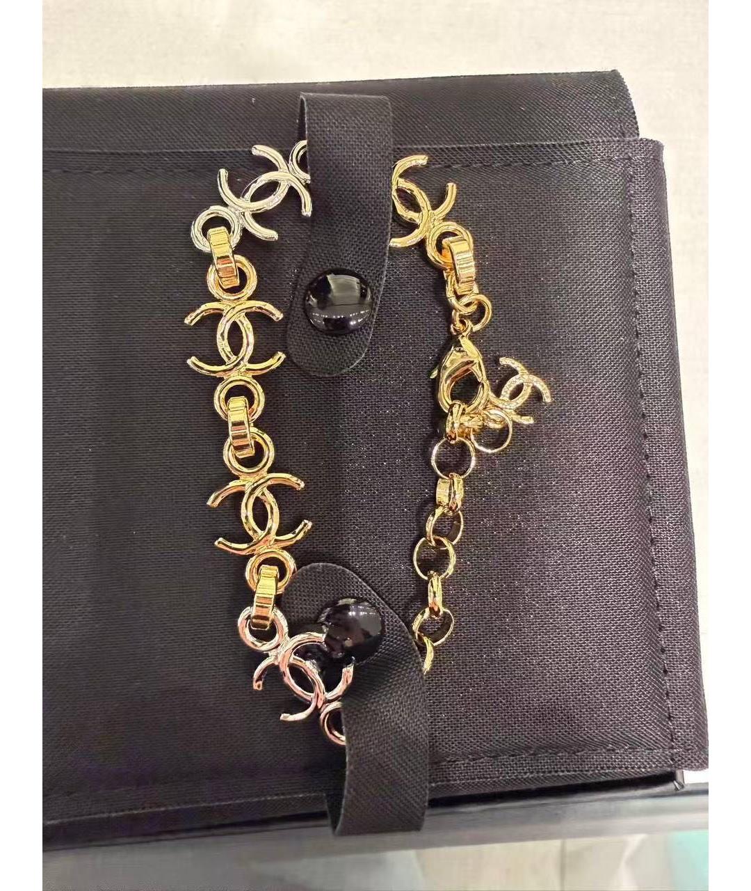 CHANEL Золотой металлический браслет, фото 2