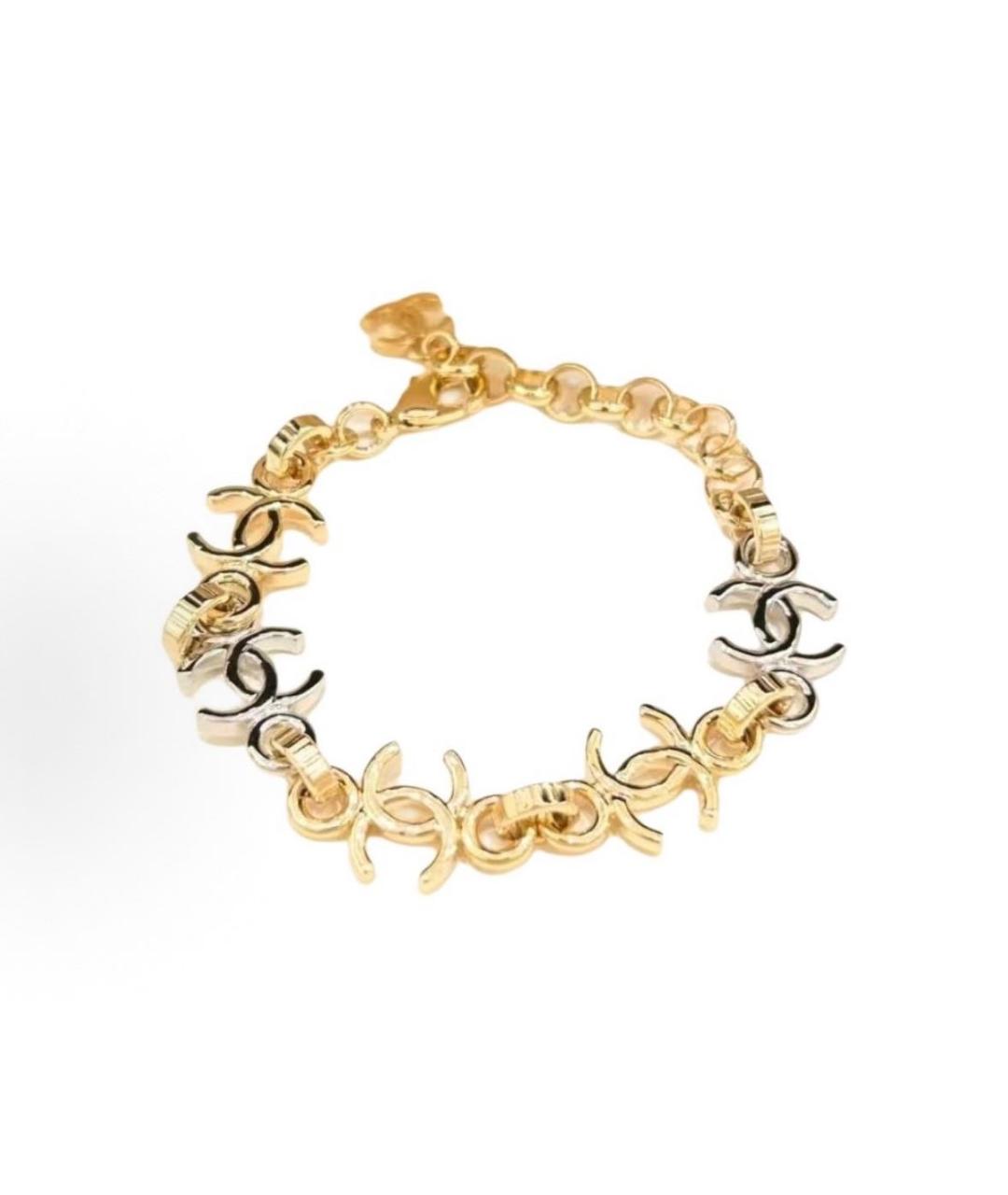 CHANEL Золотой металлический браслет, фото 4