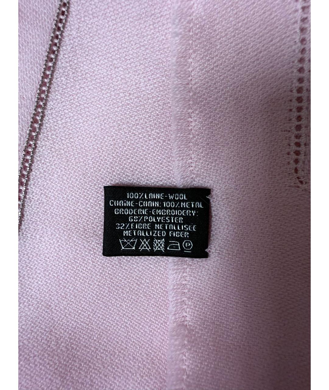 CHANEL Розовый шерстяной шарф, фото 7