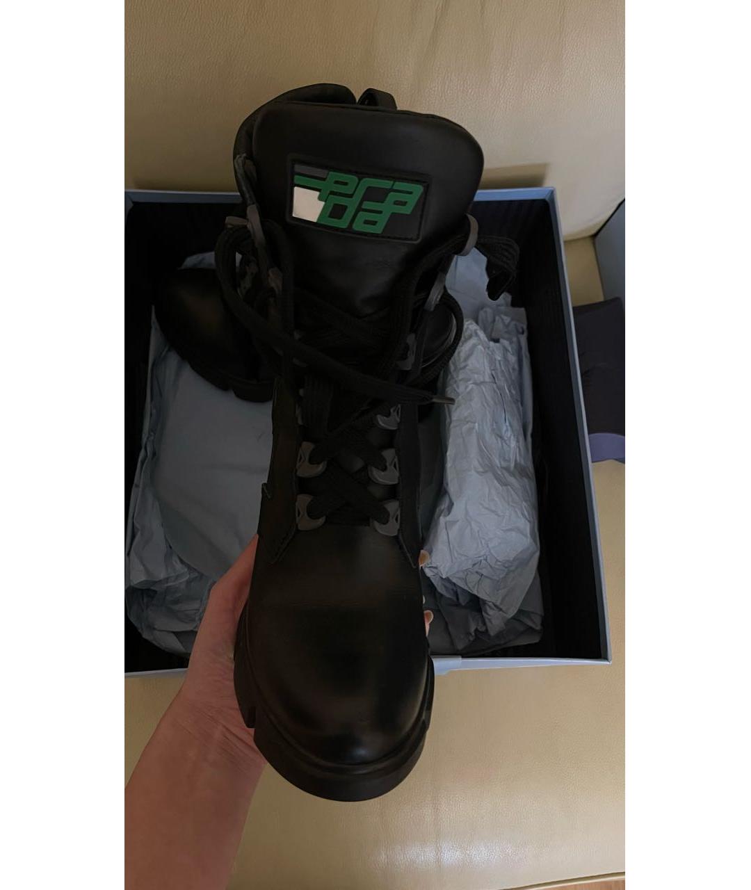 PRADA Черные кожаные ботинки, фото 3