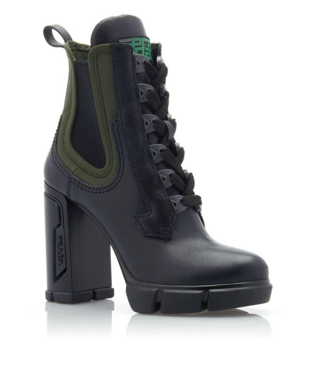 PRADA Черные кожаные ботинки, фото 2