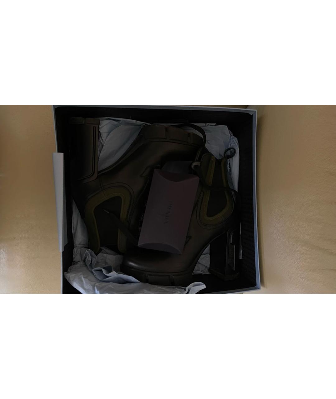 PRADA Черные кожаные ботинки, фото 4