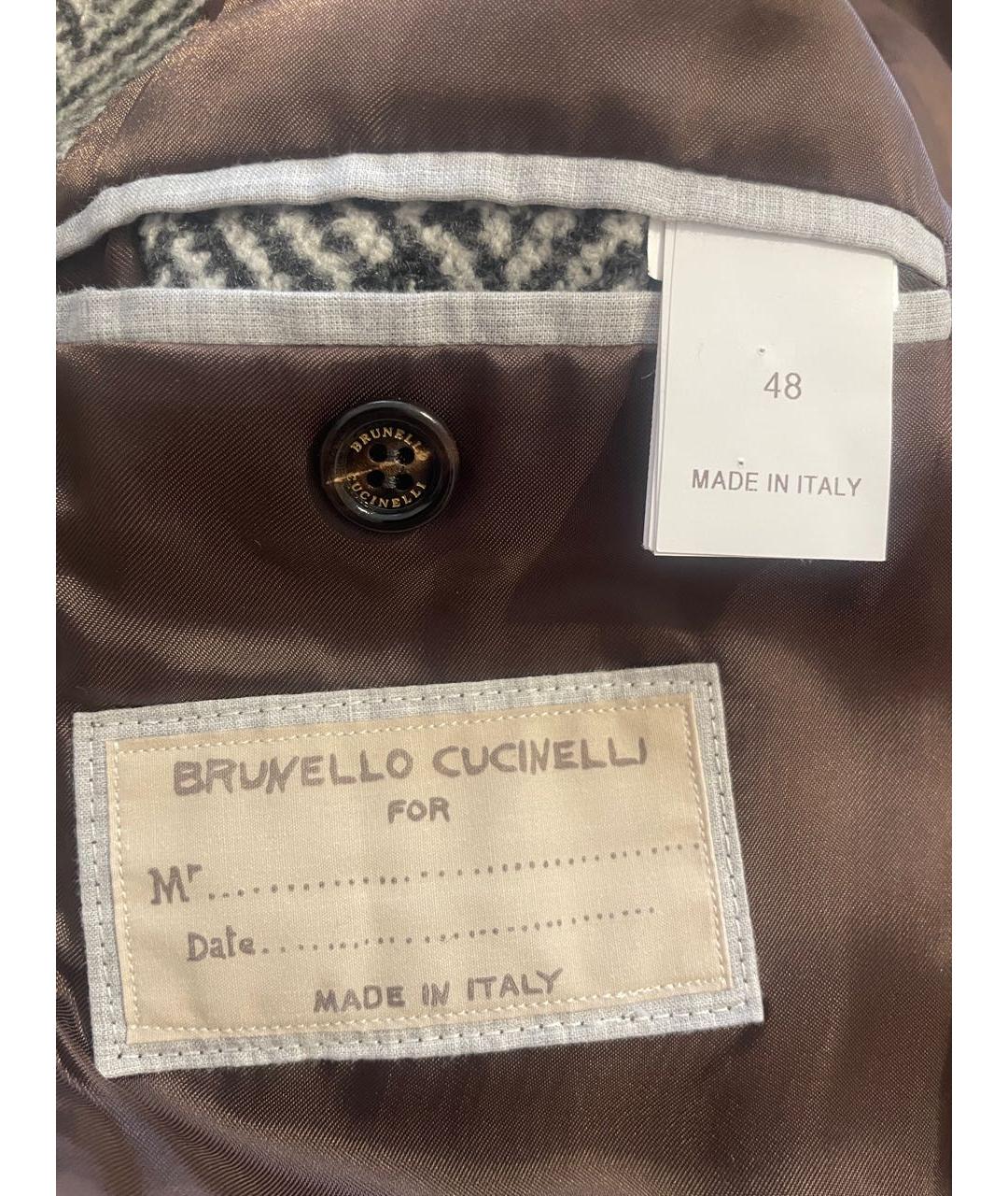 BRUNELLO CUCINELLI Серое кашемировое пальто, фото 4