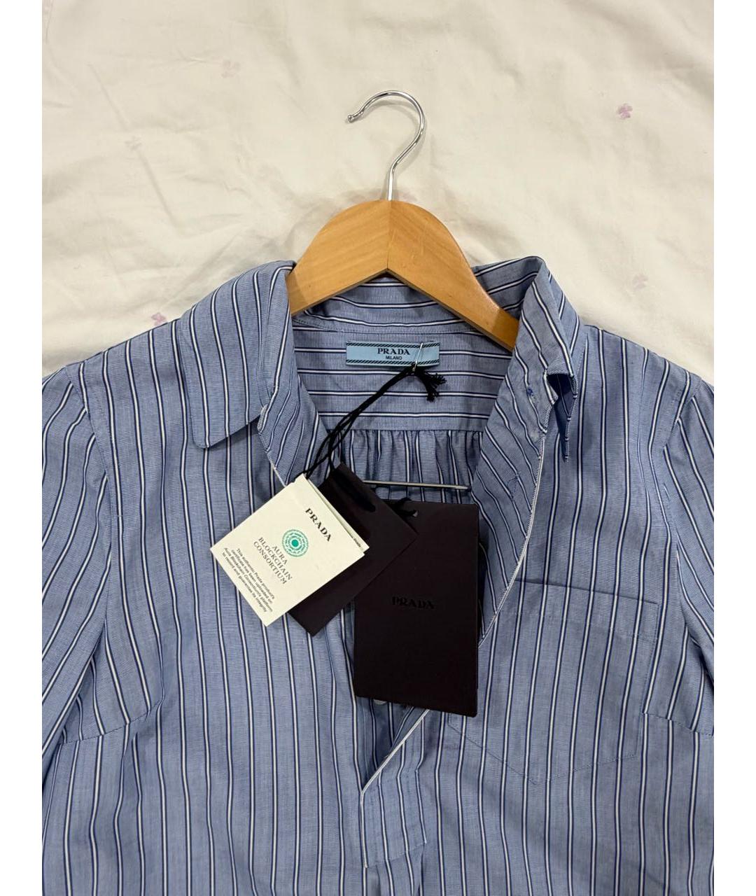 PRADA Голубая хлопковая рубашка, фото 3
