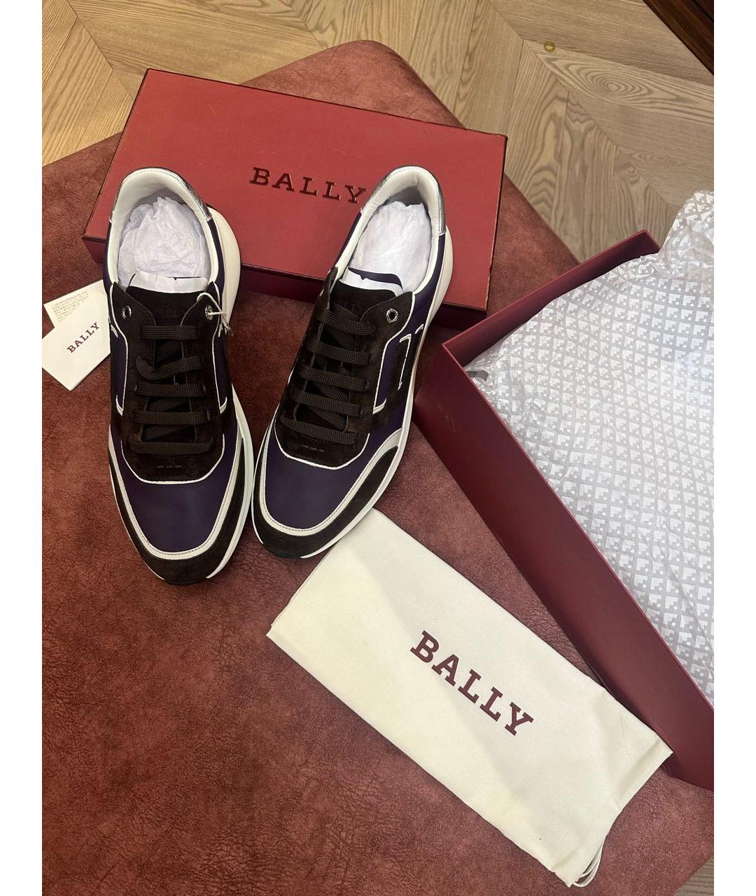 BALLY Коричневые кожаные низкие кроссовки / кеды, фото 2