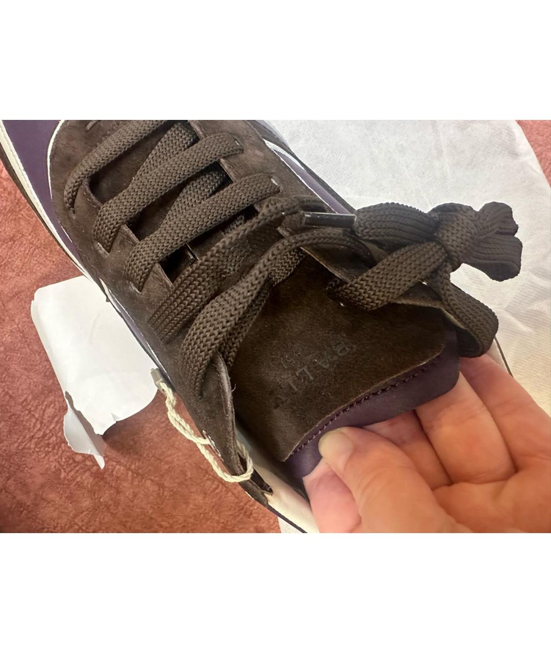 BALLY Коричневые кожаные низкие кроссовки / кеды, фото 5