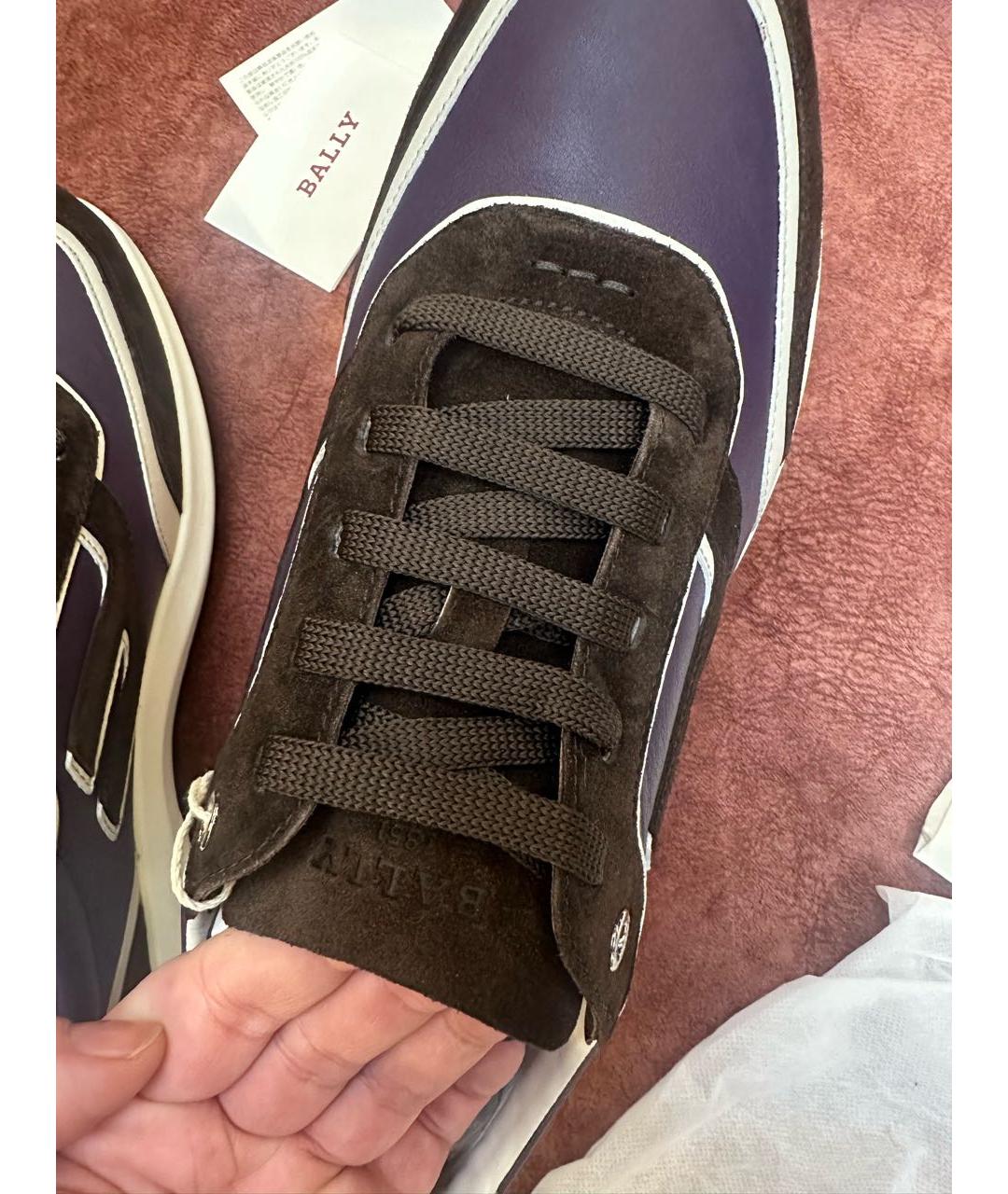 BALLY Коричневые кожаные низкие кроссовки / кеды, фото 4