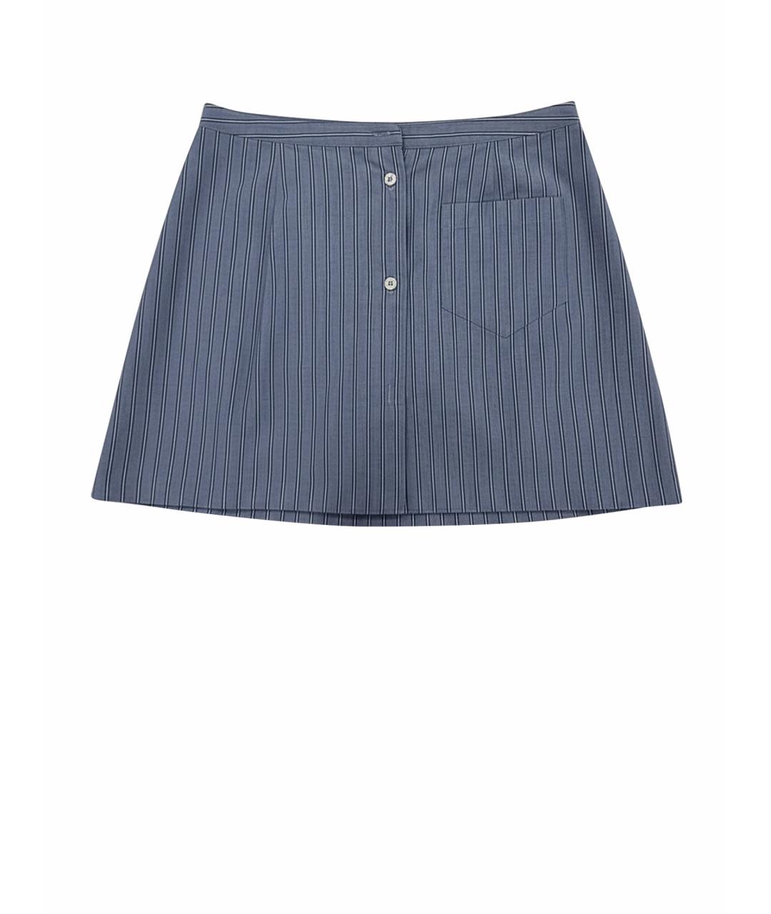 PRADA Голубая хлопковая юбка мини, фото 1