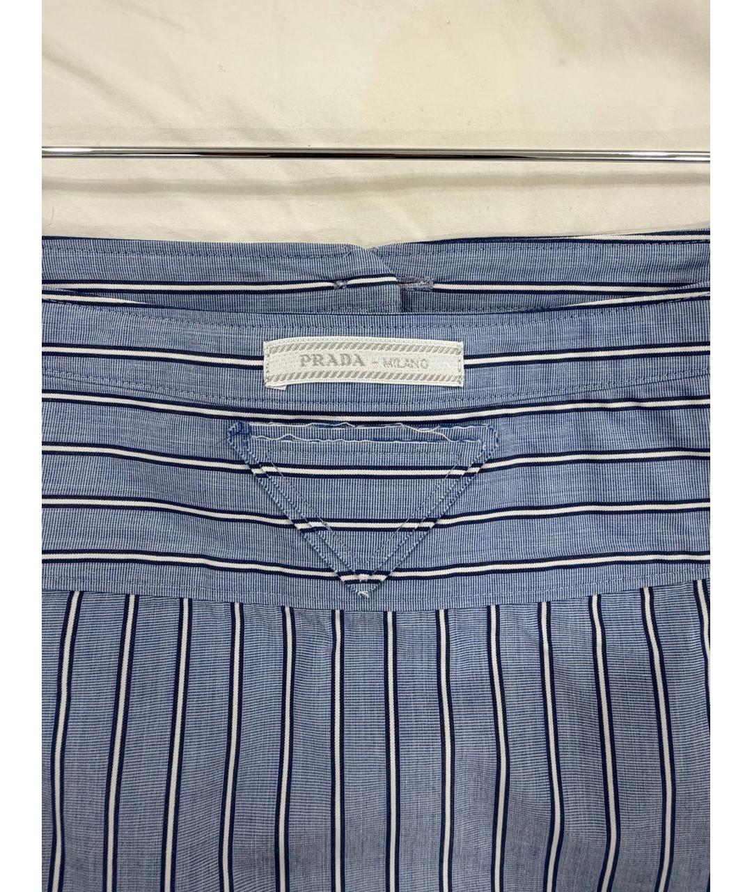 PRADA Голубая хлопковая юбка мини, фото 3