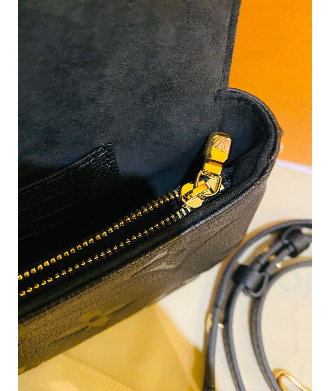 LOUIS VUITTON Черная кожаная сумка через плечо, фото 4