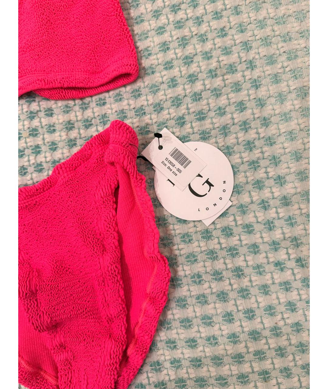 HUNZA G Фуксия полиамидовый купальник, фото 3