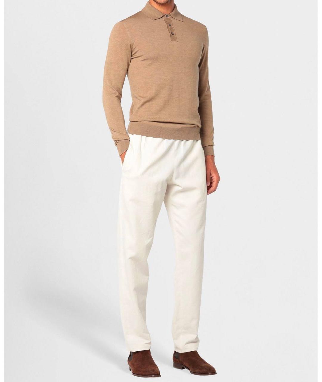 DUNHILL Бежевый шерстяной джемпер / свитер, фото 3