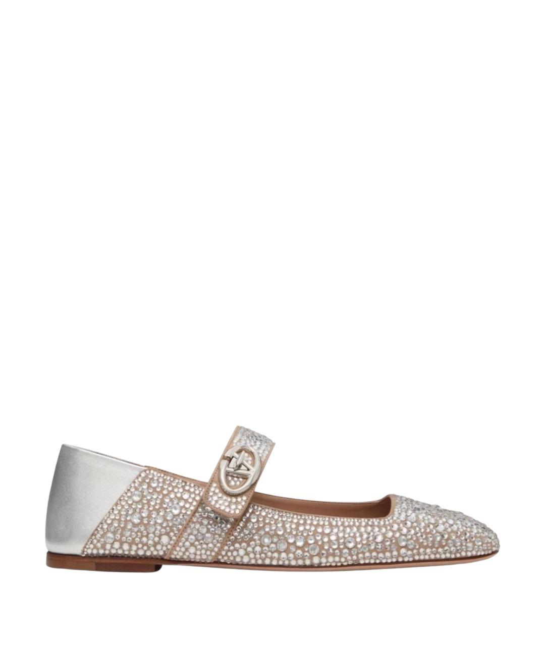 VALENTINO Серебряные балетки, фото 1