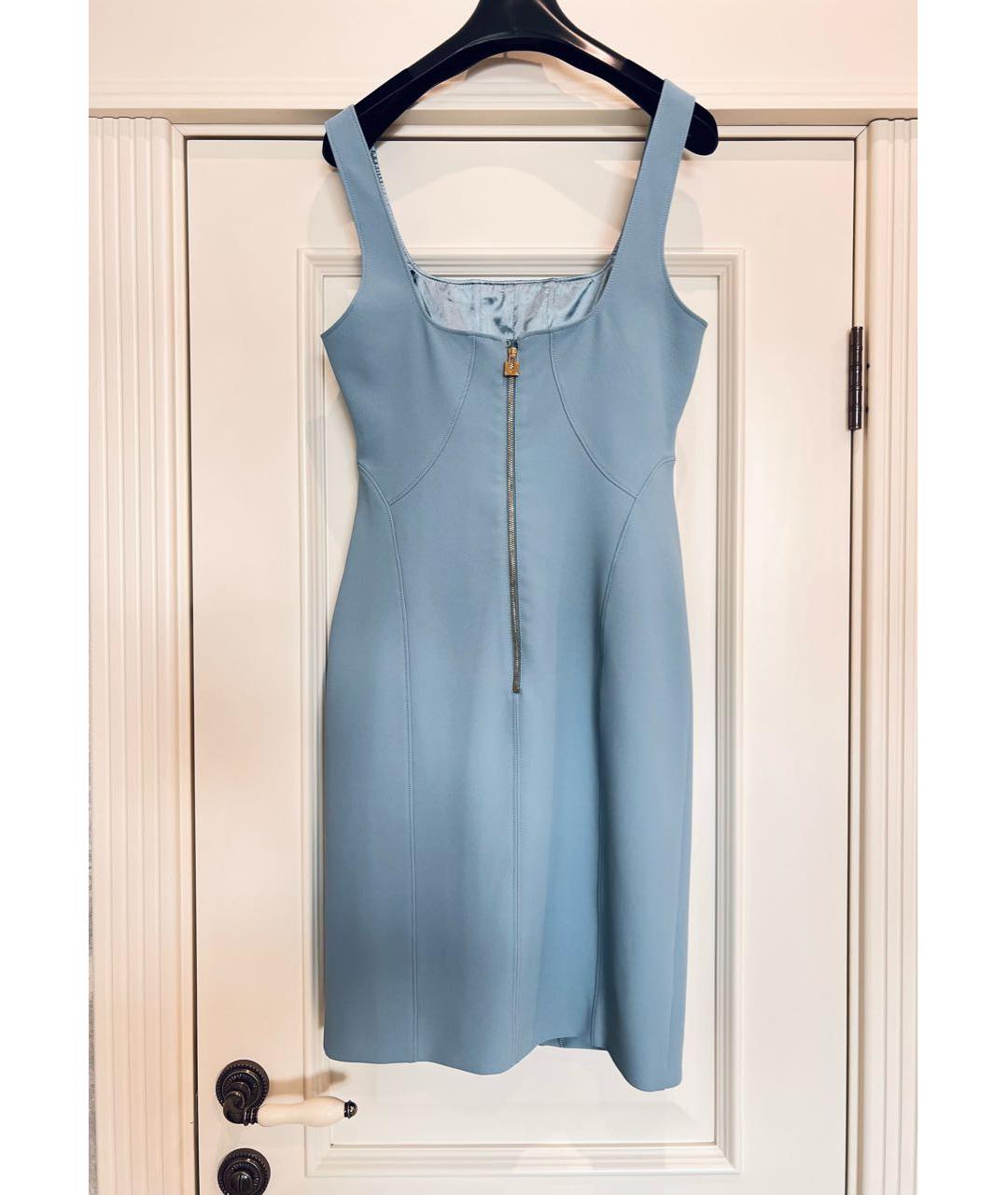 ELISABETTA FRANCHI Голубое полиэстеровое коктейльное платье, фото 2