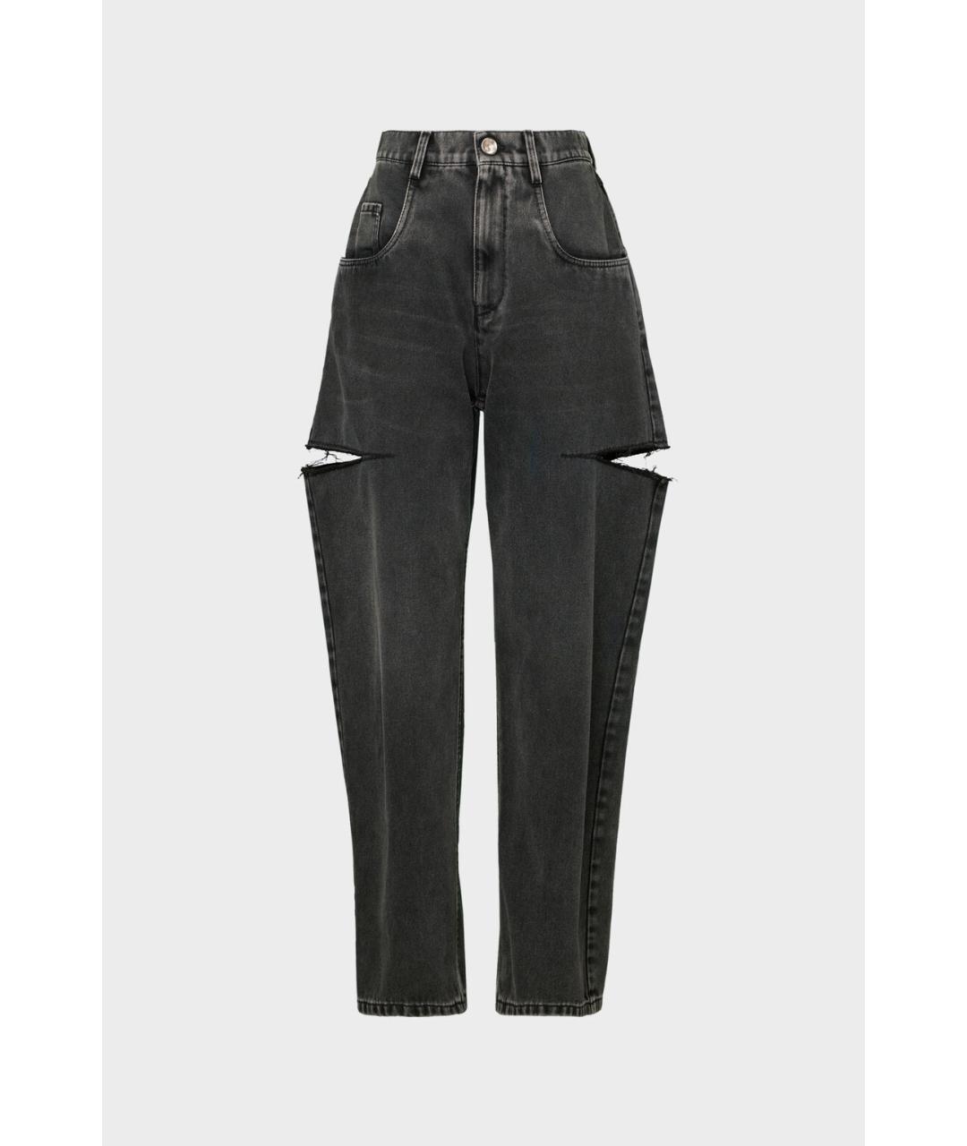 MAISON MARGIELA Серые хлопковые прямые джинсы, фото 3