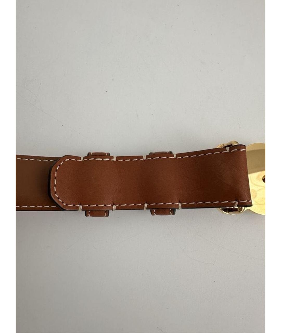 CELINE Коричневый кожаный ремень, фото 6