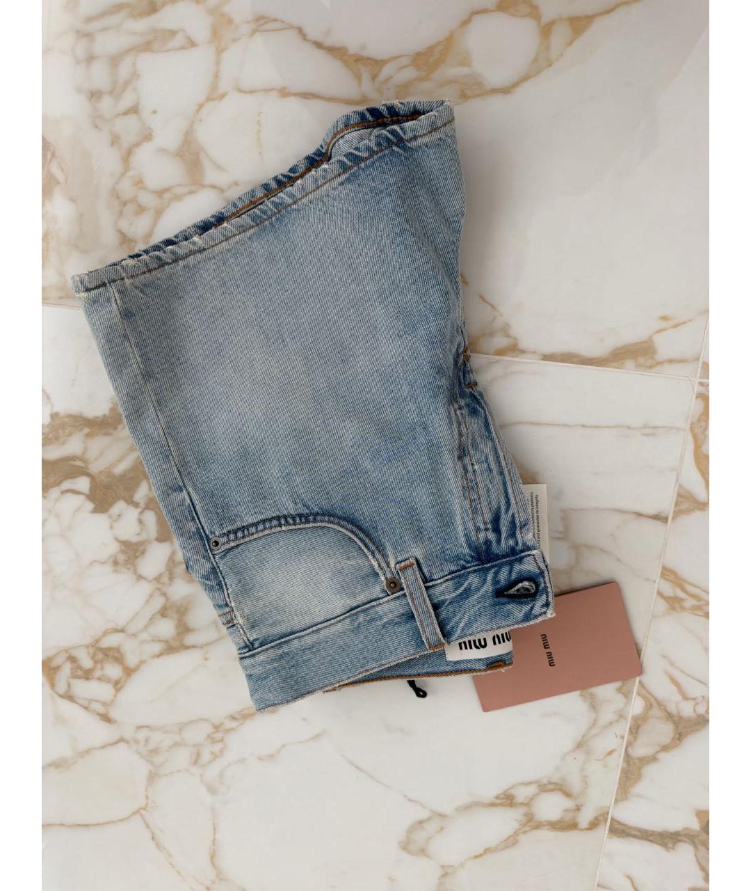 MIU MIU Голубые хлопковые шорты, фото 7