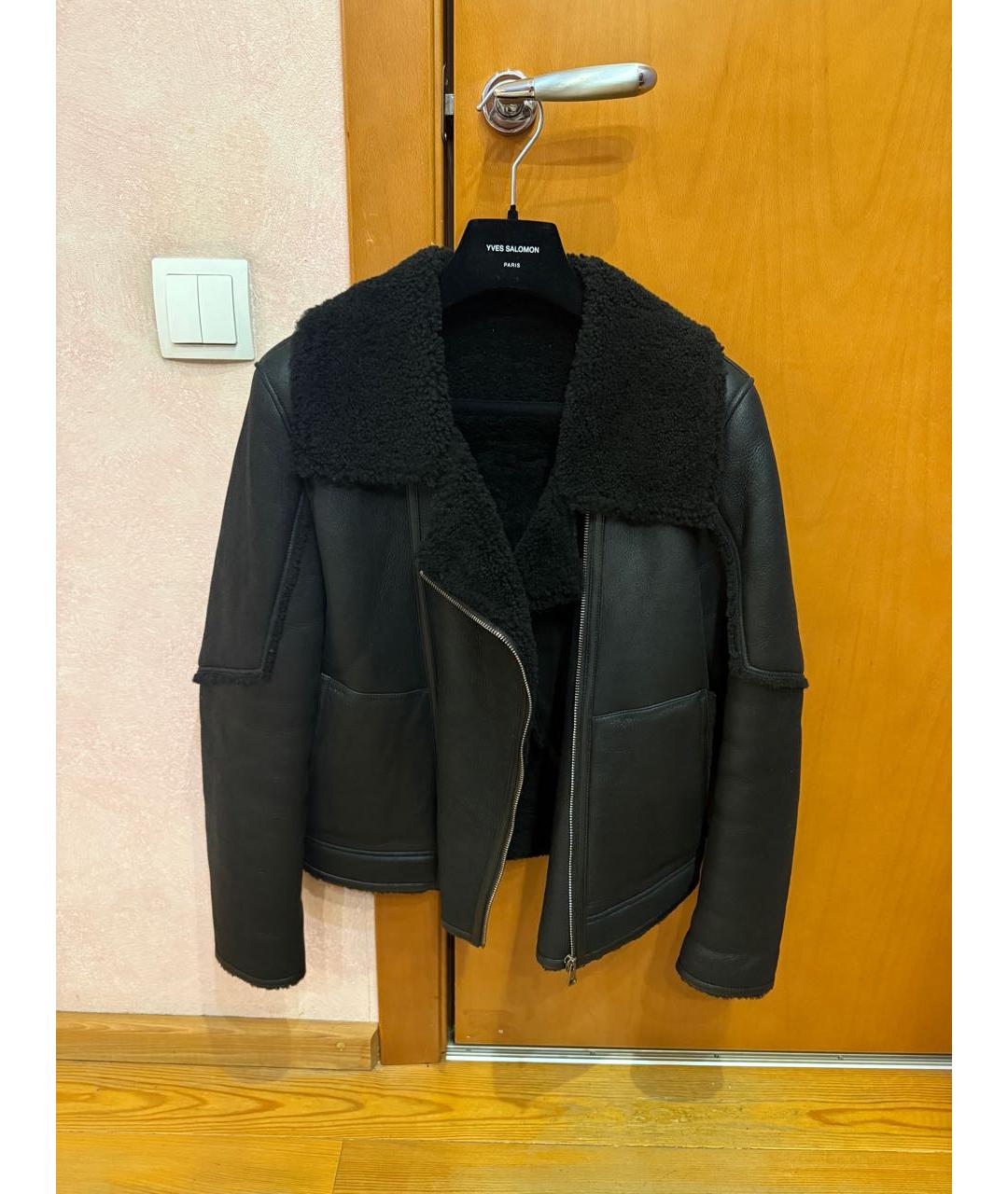 METEO YVES SALOMON Черная кожаная дубленка, фото 7
