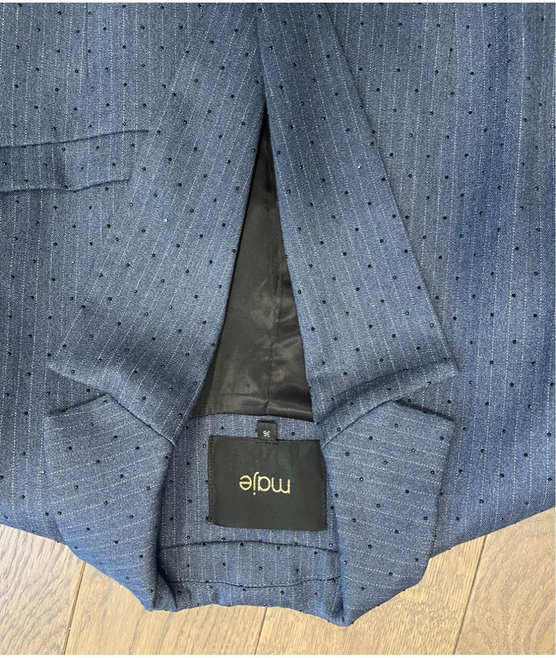 MAJE Темно-синий вискозный жакет/пиджак, фото 4