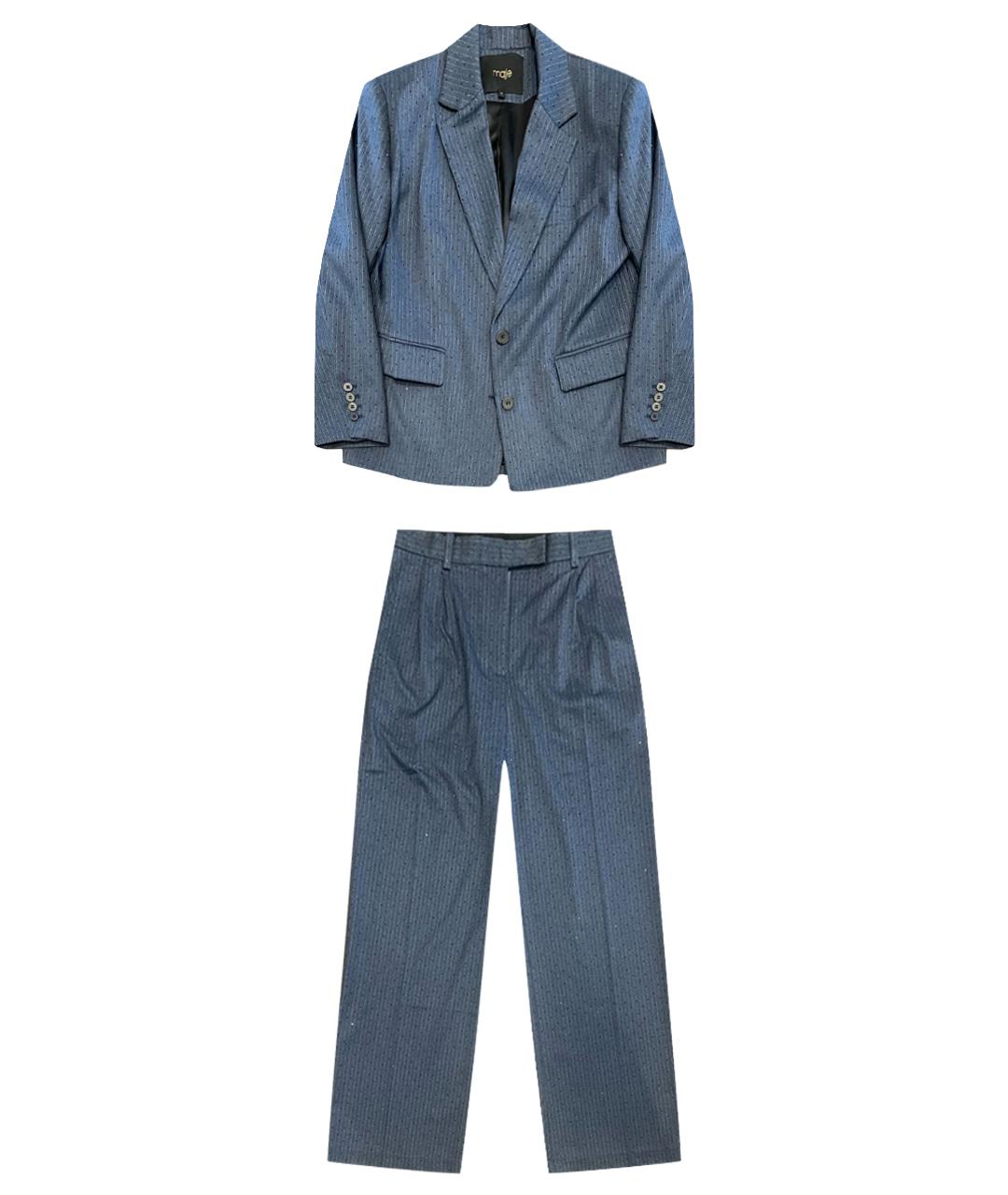 MAJE Темно-синий вискозный жакет/пиджак, фото 1