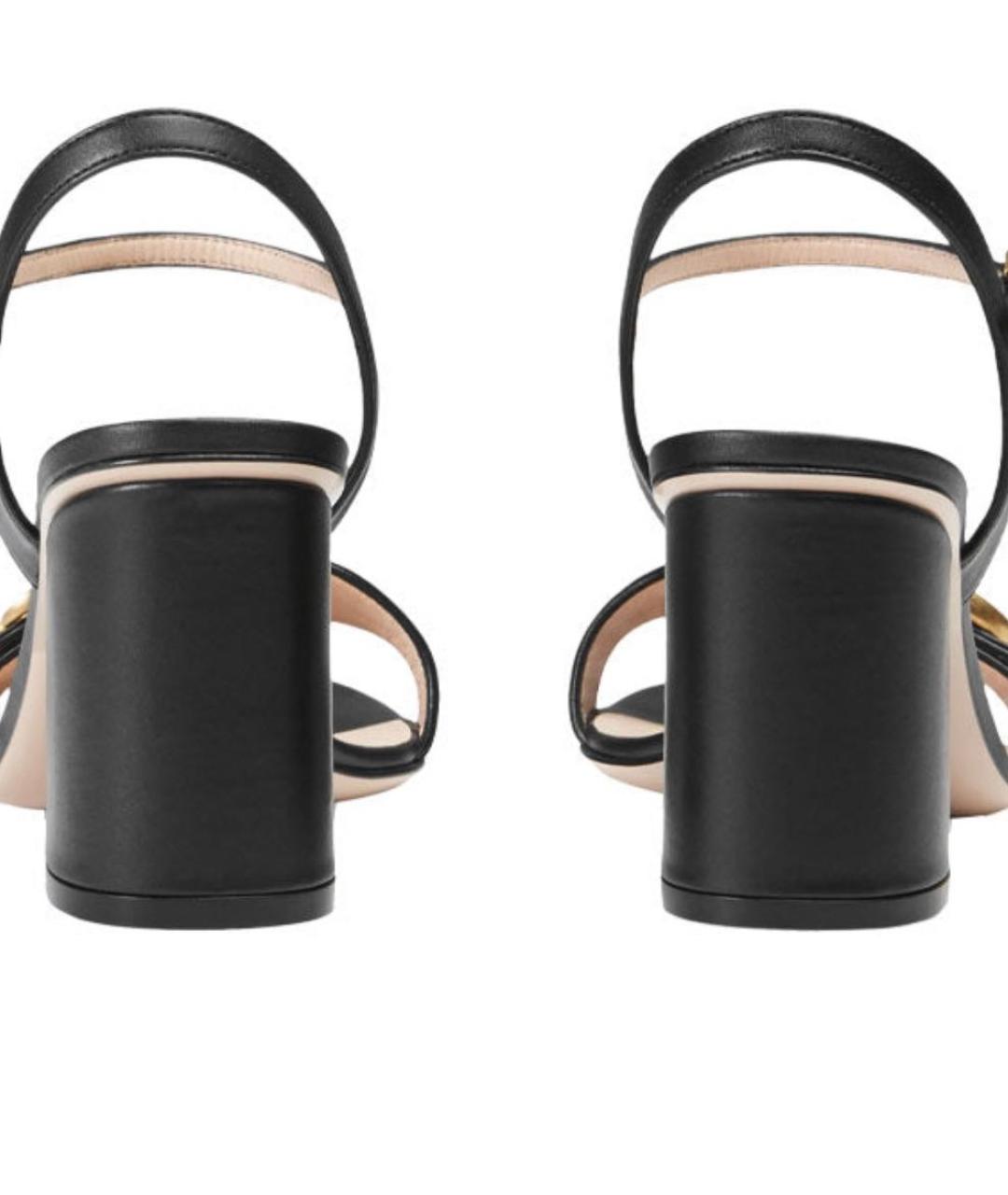 GUCCI Черные кожаные босоножки, фото 4