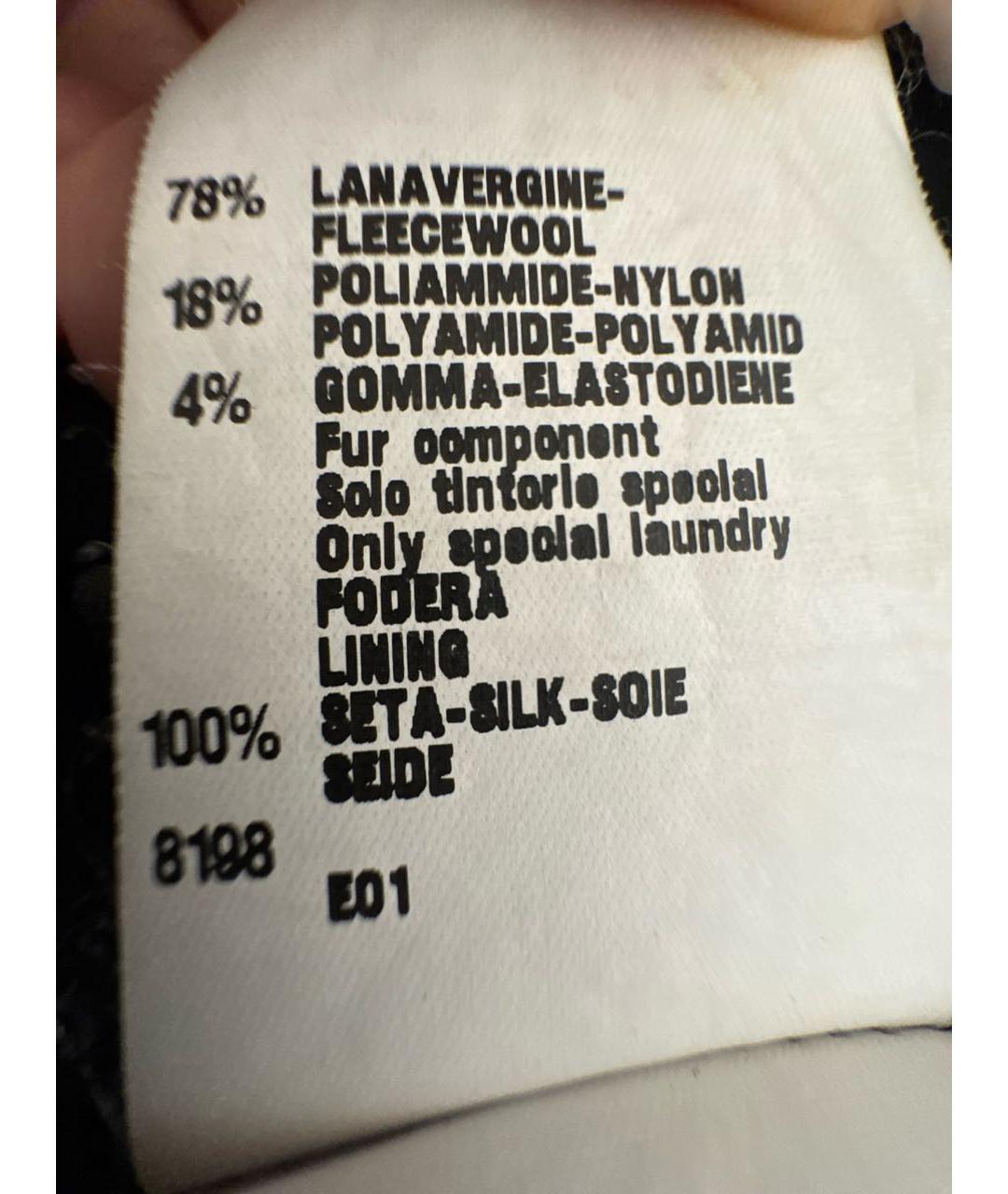 FENDI Черное шерстяное пальто, фото 5