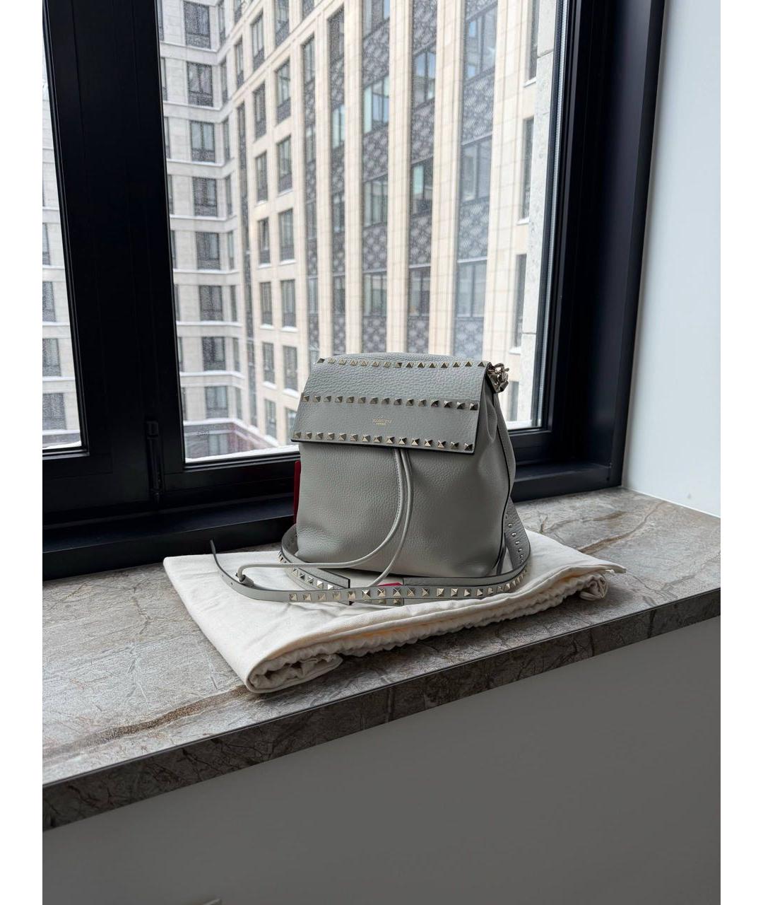 VALENTINO Серый кожаный рюкзак, фото 2