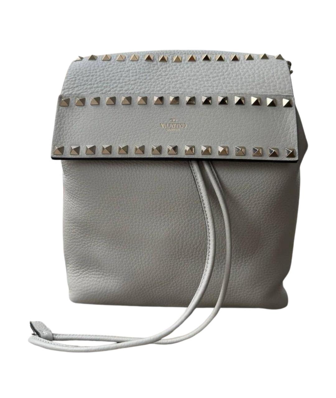 VALENTINO Серый кожаный рюкзак, фото 1