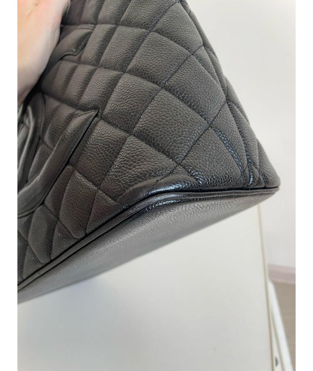 CHANEL Черная кожаная сумка тоут, фото 7