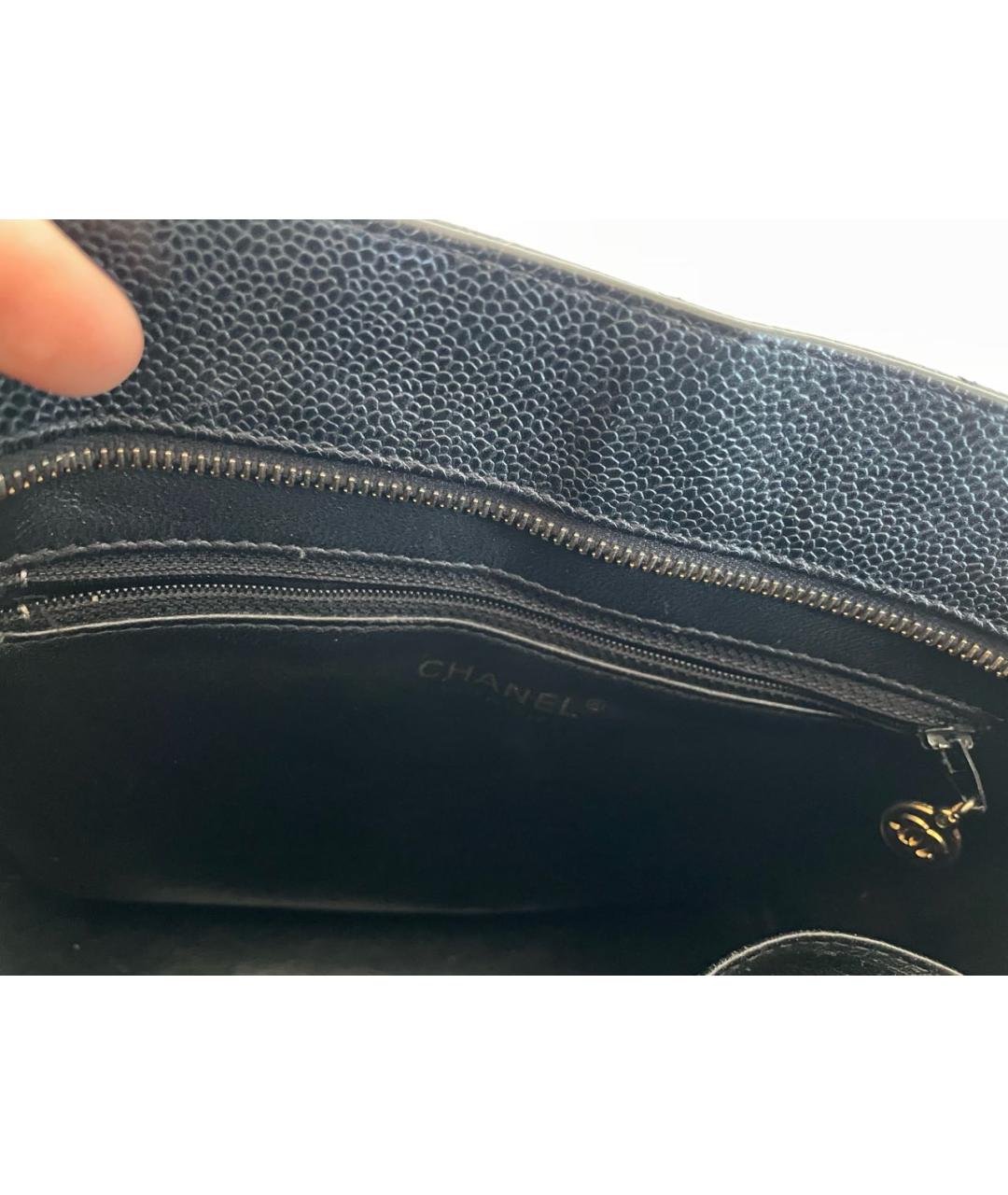 CHANEL Черная кожаная сумка тоут, фото 8