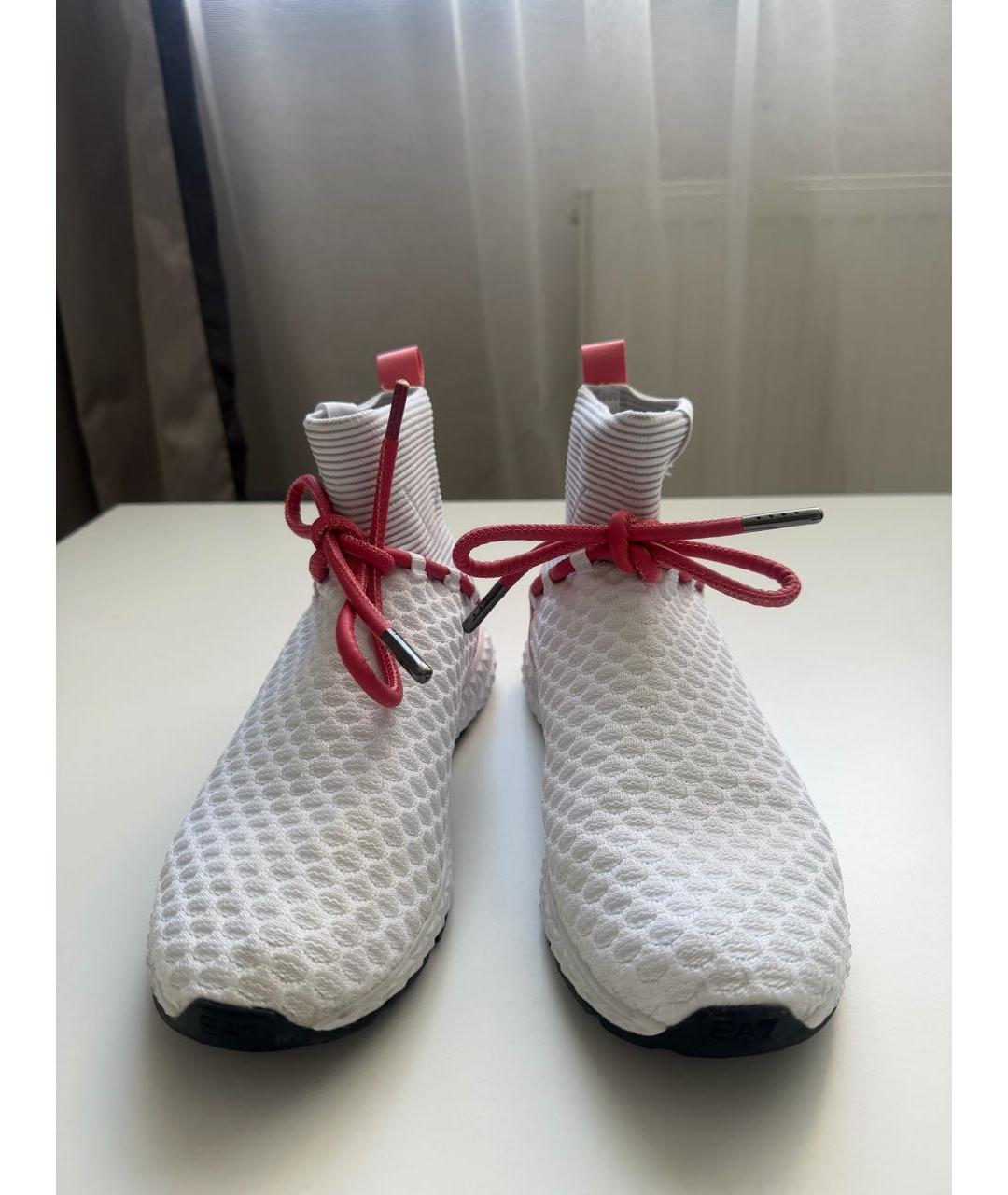 EMPORIO ARMANI Белые текстильные кроссовки, фото 4