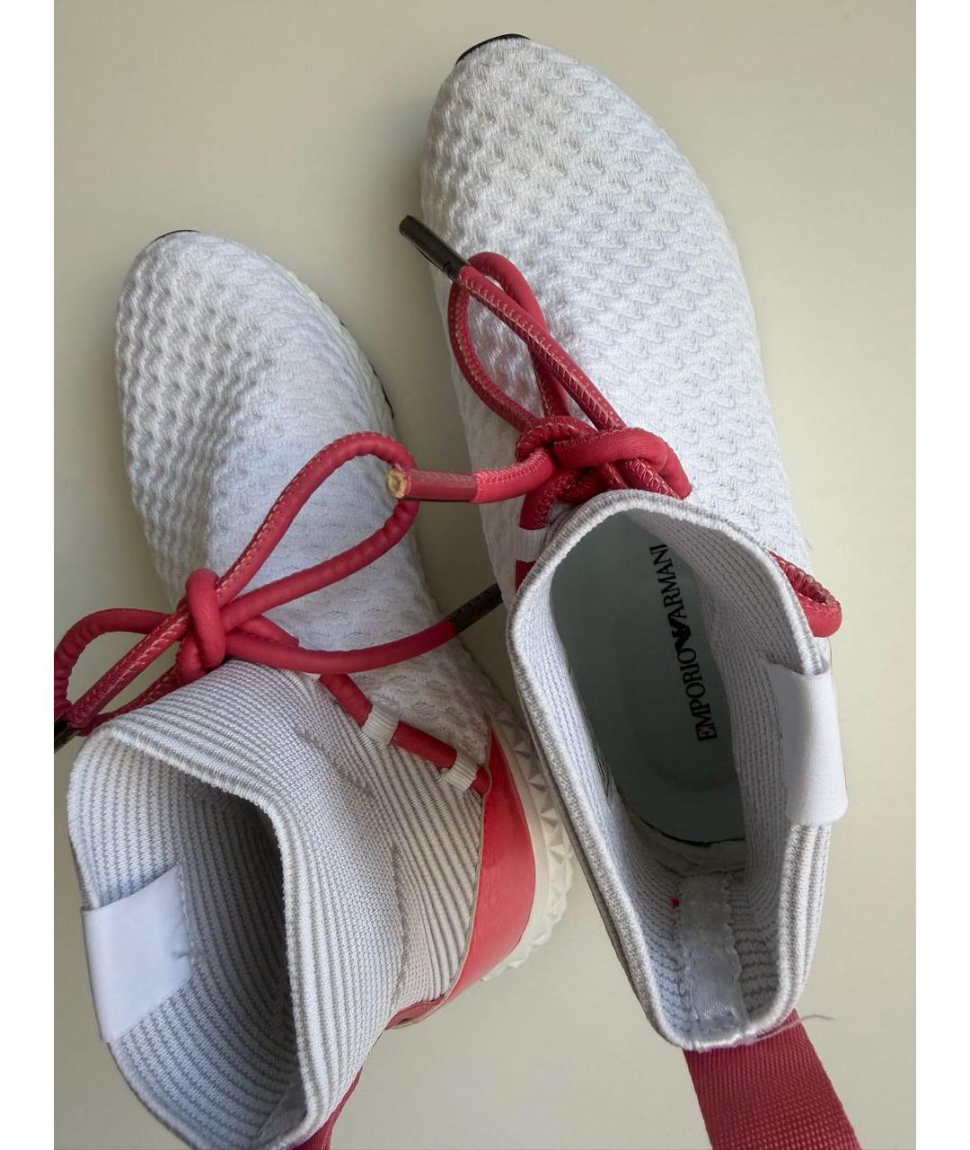 EMPORIO ARMANI Белые текстильные кроссовки, фото 7