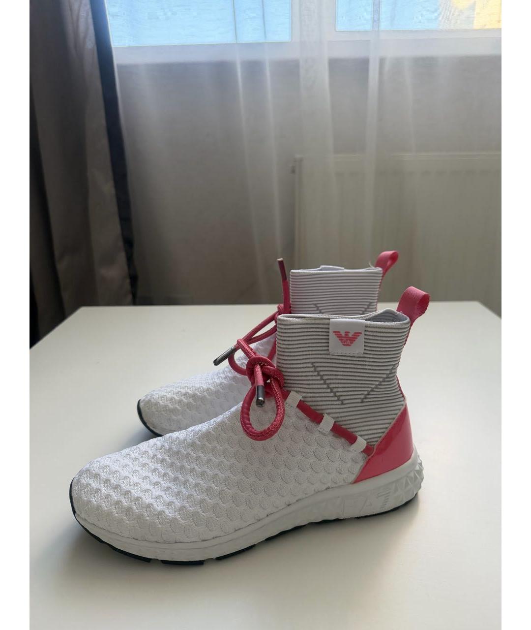 EMPORIO ARMANI Белые текстильные кроссовки, фото 2