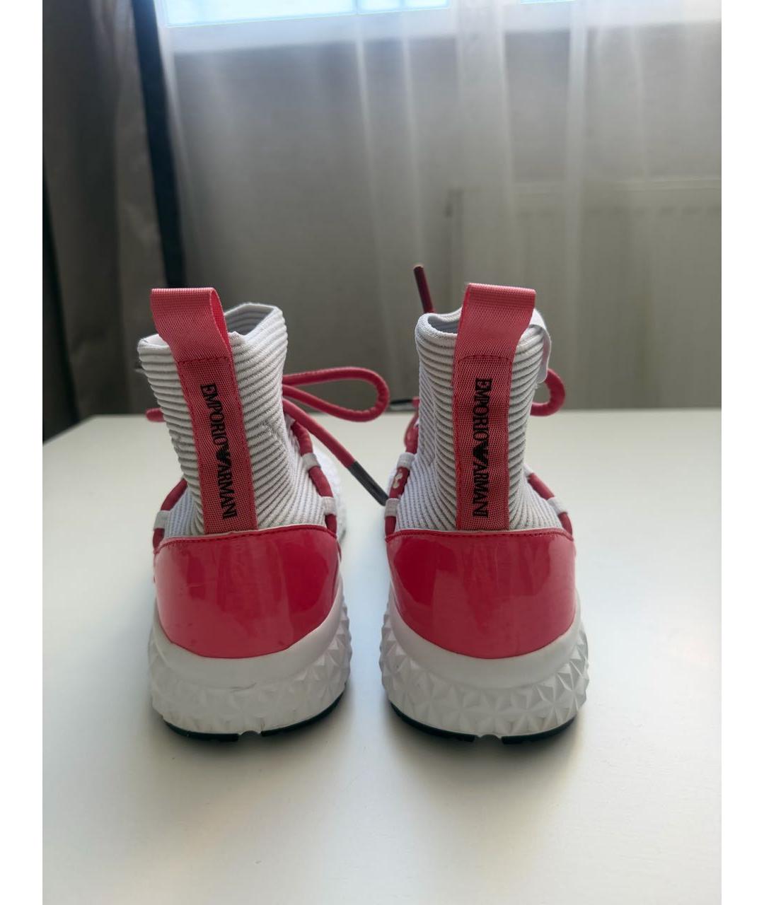 EMPORIO ARMANI Белые текстильные кроссовки, фото 5