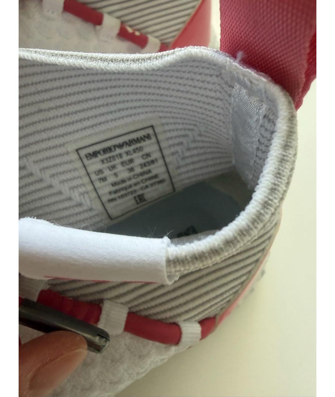 EMPORIO ARMANI Белые текстильные кроссовки, фото 8