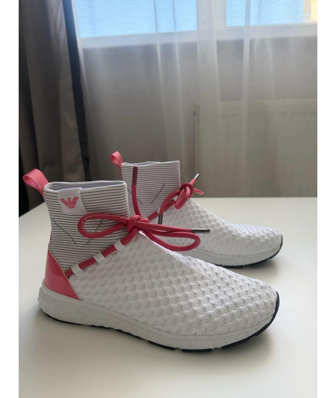 EMPORIO ARMANI Белые текстильные кроссовки, фото 9