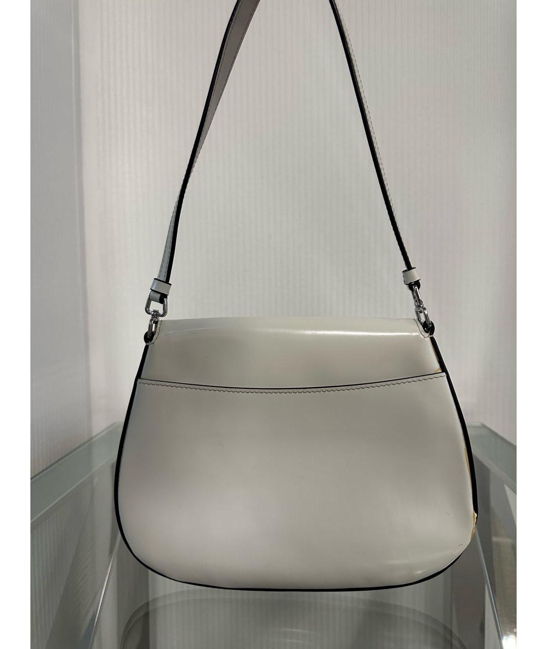 PRADA Белая кожаная сумка с короткими ручками, фото 5