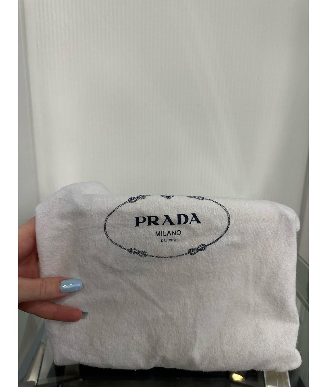 PRADA Белая кожаная сумка с короткими ручками, фото 4