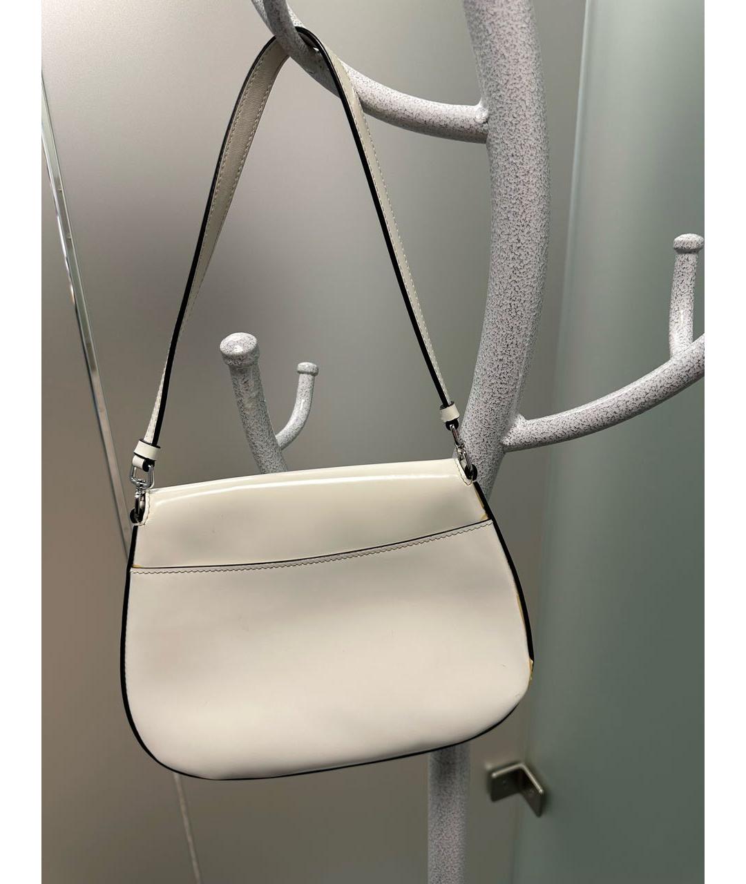 PRADA Белая кожаная сумка с короткими ручками, фото 2