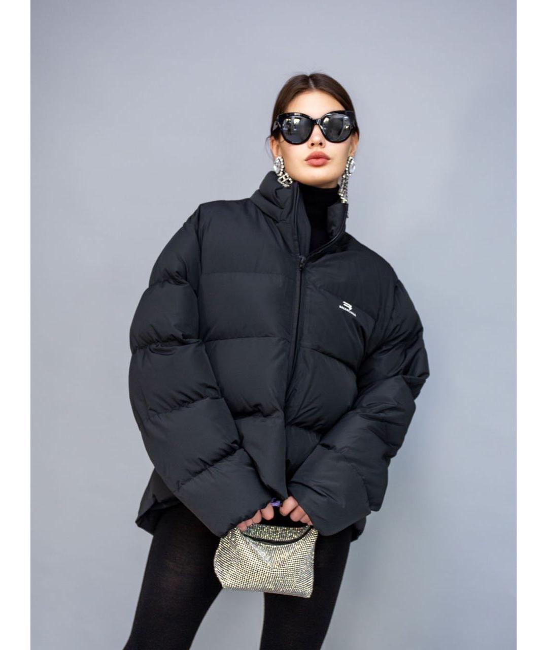 BALENCIAGA Черный полиэстеровый пуховик, фото 3